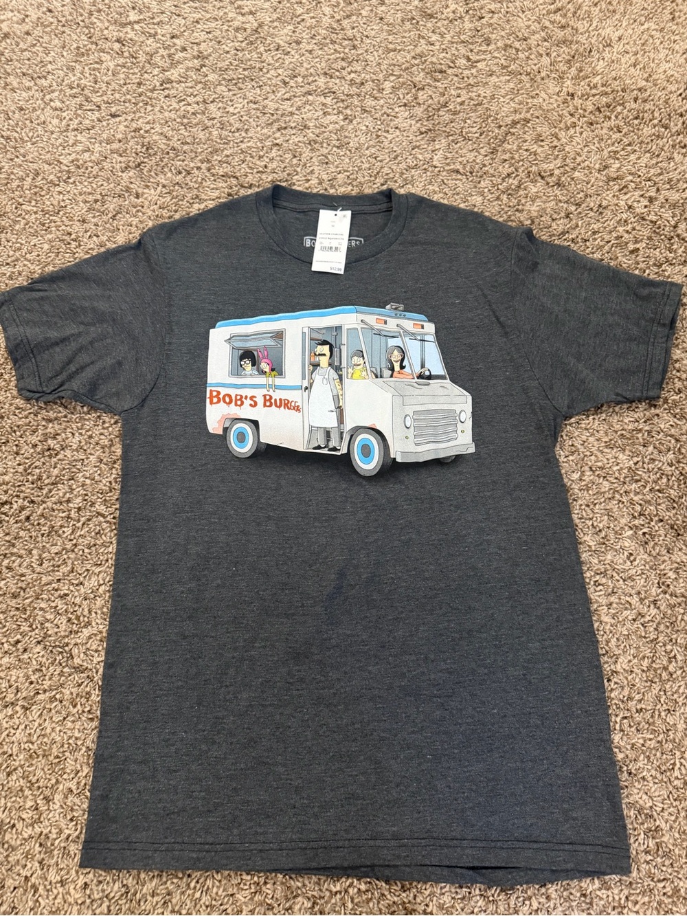 Men's Dark Gray 'Bob's Burgers' Graphic Short Sleeve Tee